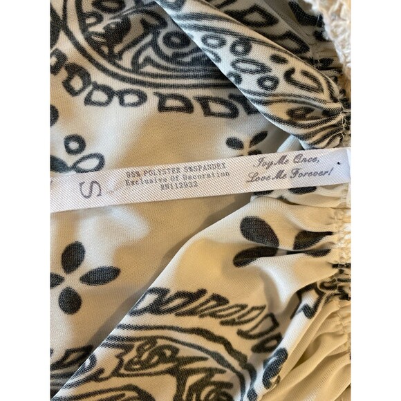 Christine Love Top Tunic Blouse Size Small Square Lace Neckline & Hem + Stretch - Picture 9 of 12